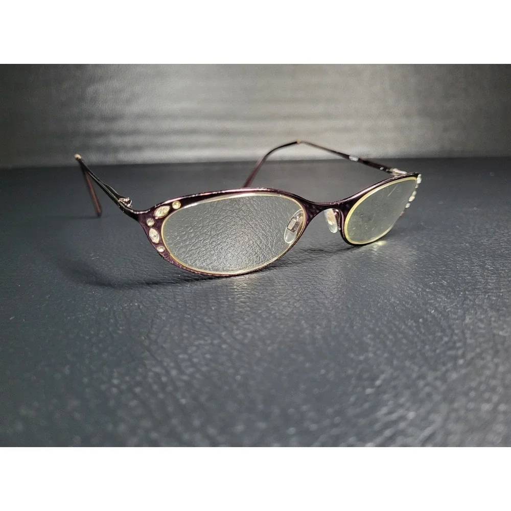 Tura MOD 851 Women Oval Crystals Purple Gray glasses‎ Not Sure Of Prescription